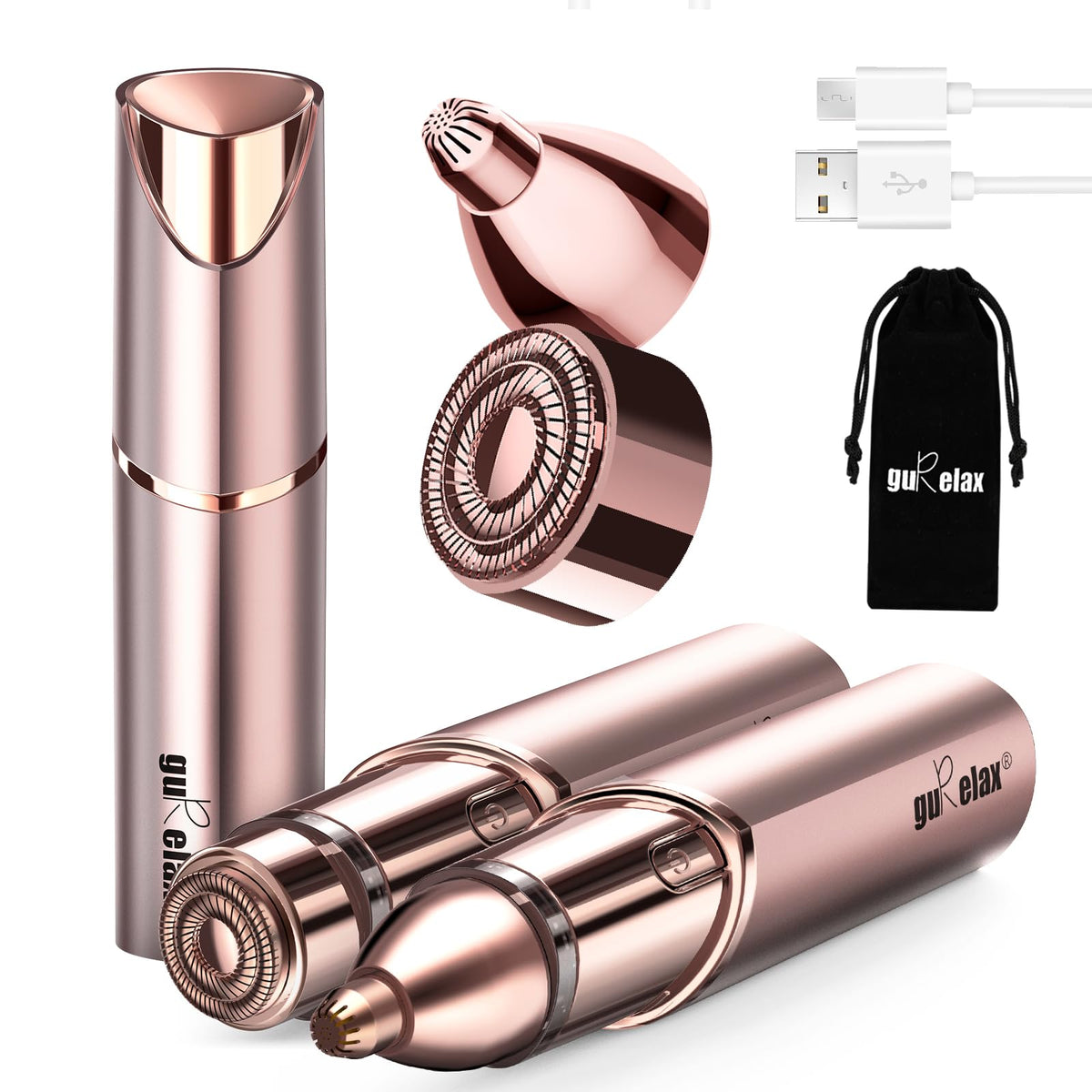 Gurelax Gen3 Pro facial hair remover with lipstick design for discreet daily grooming
