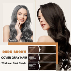 GURKOOYD gray hair coverage before-after highlights natural brown shade.