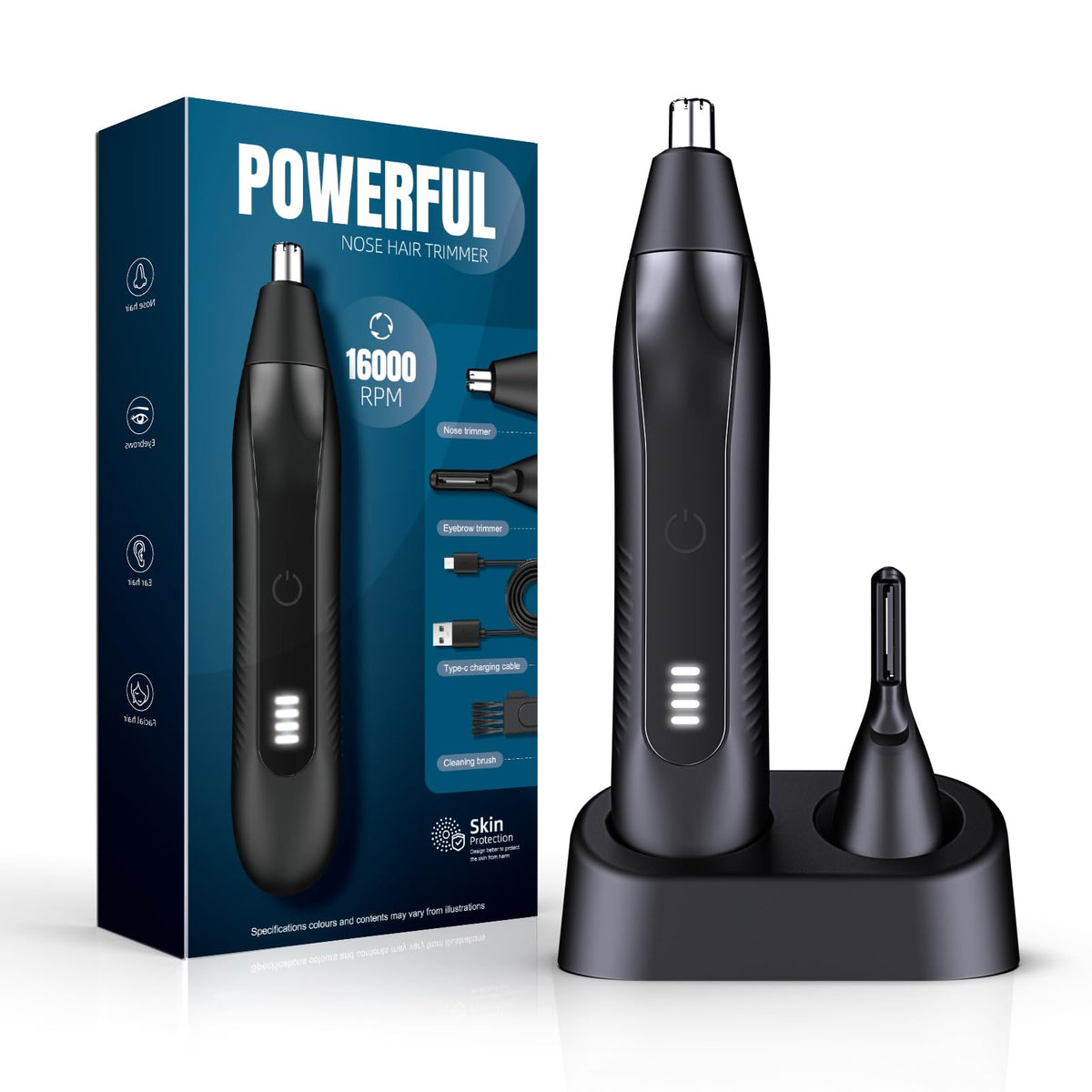 Guryo nose trimmer with 16000rpm motor for fast, smooth grooming.