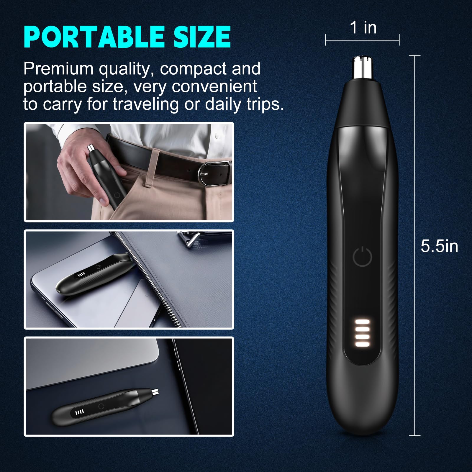 Guryo nose trimmer Type-C recharge for easy charging on the go.