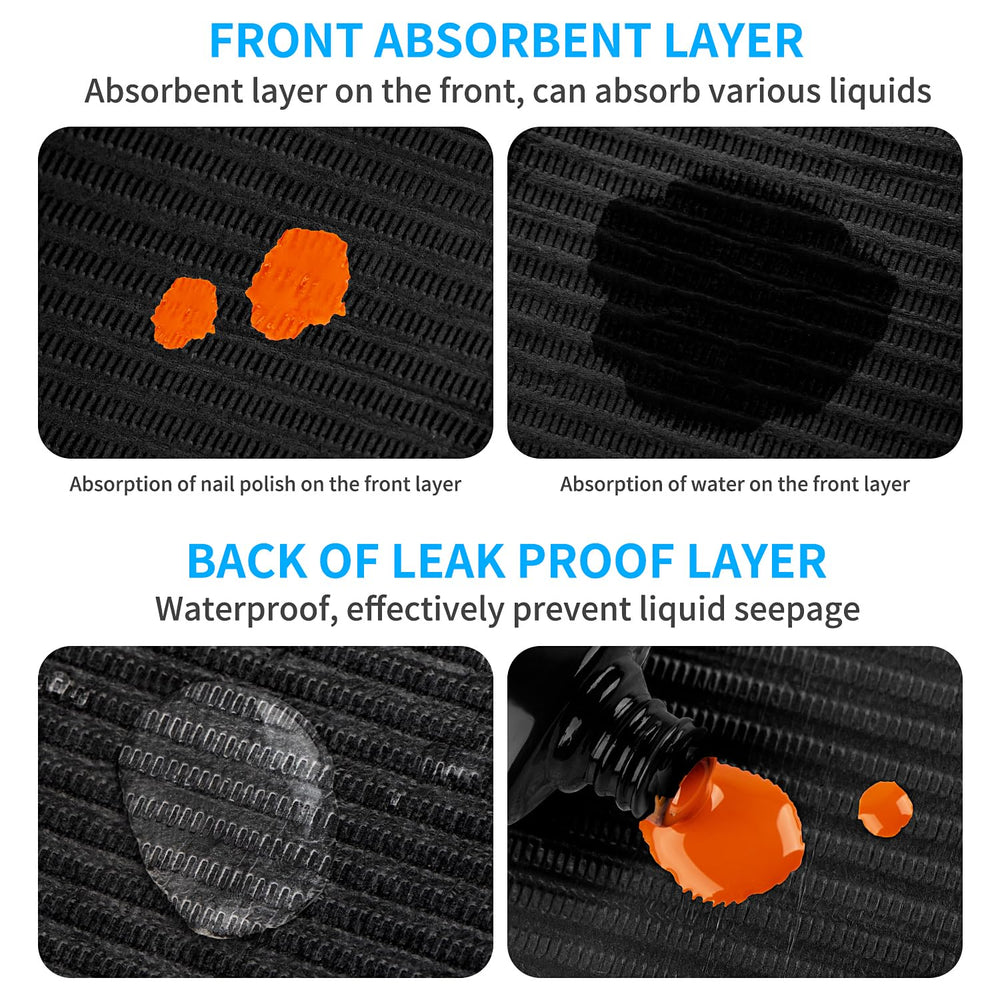 Gusnilo nail art table mat double-layer structure absorbs spills efficiently.
