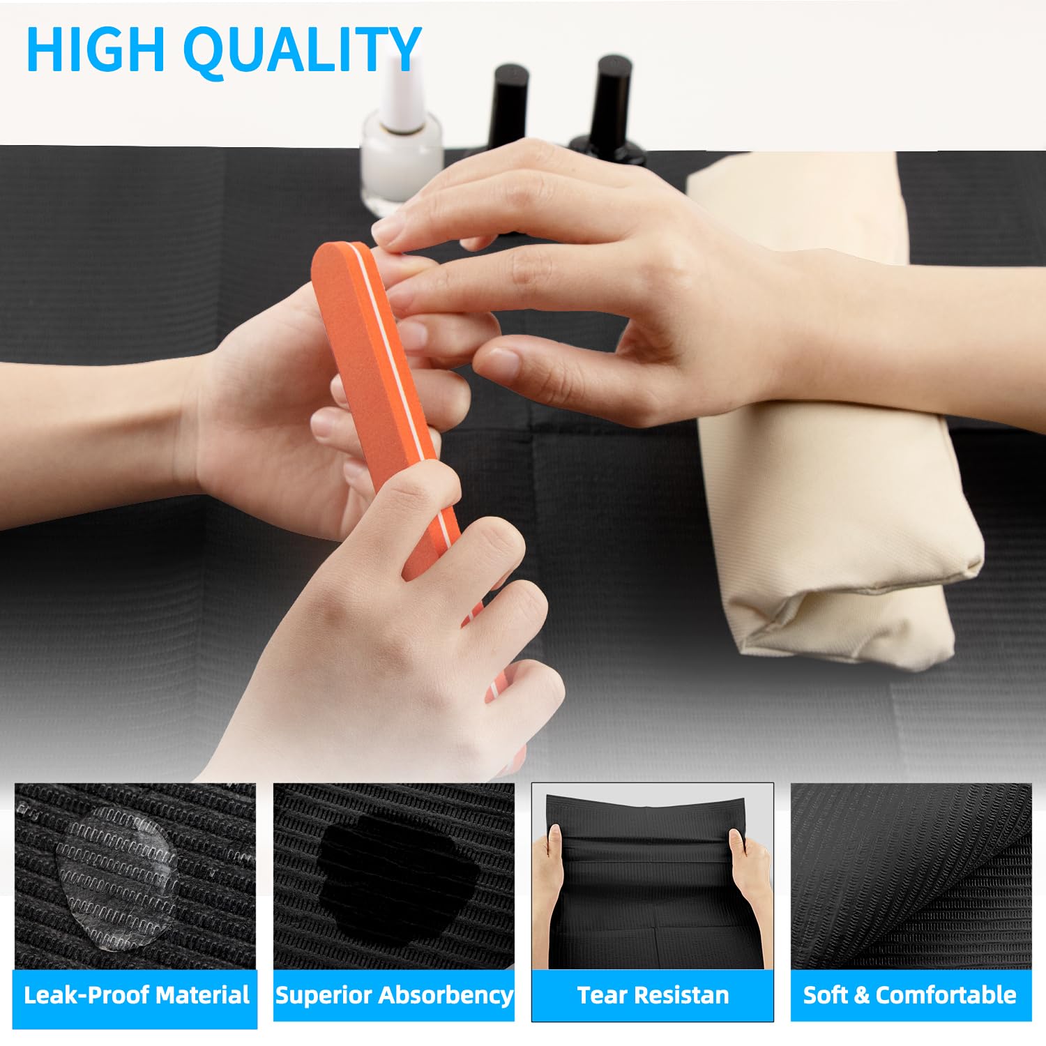 Gusnilo nail art table mat soft textured surface cushions tools.