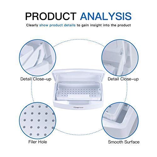 Gusnilo Nail Tools Storage Box size 8.88 x 4.88 x 2.78 inches highlights compact form.