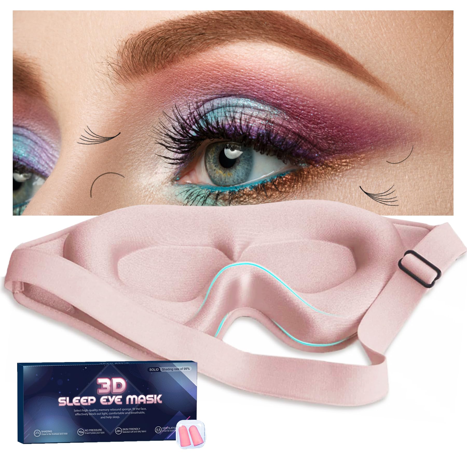 Gusonse travel eye mask for plane or train, convenient light blocking