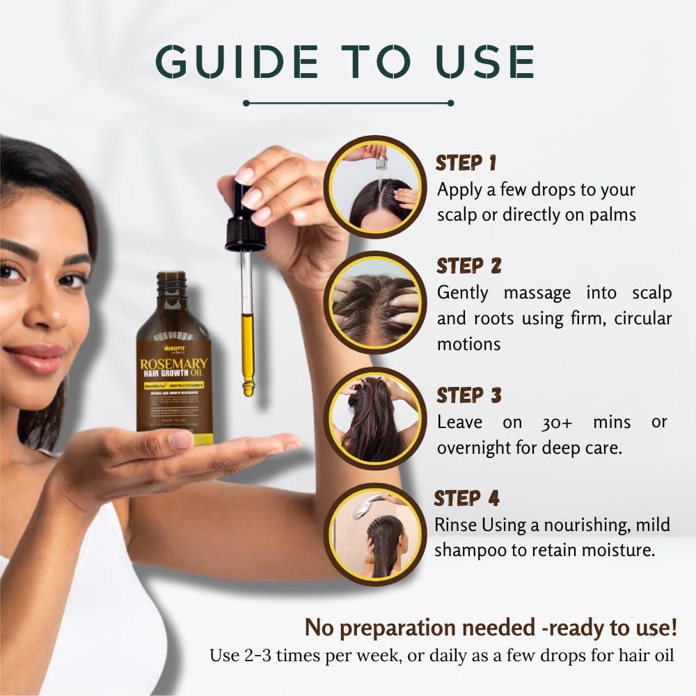 Gutaderme Rosemary Oil on scalp during application for nourishment