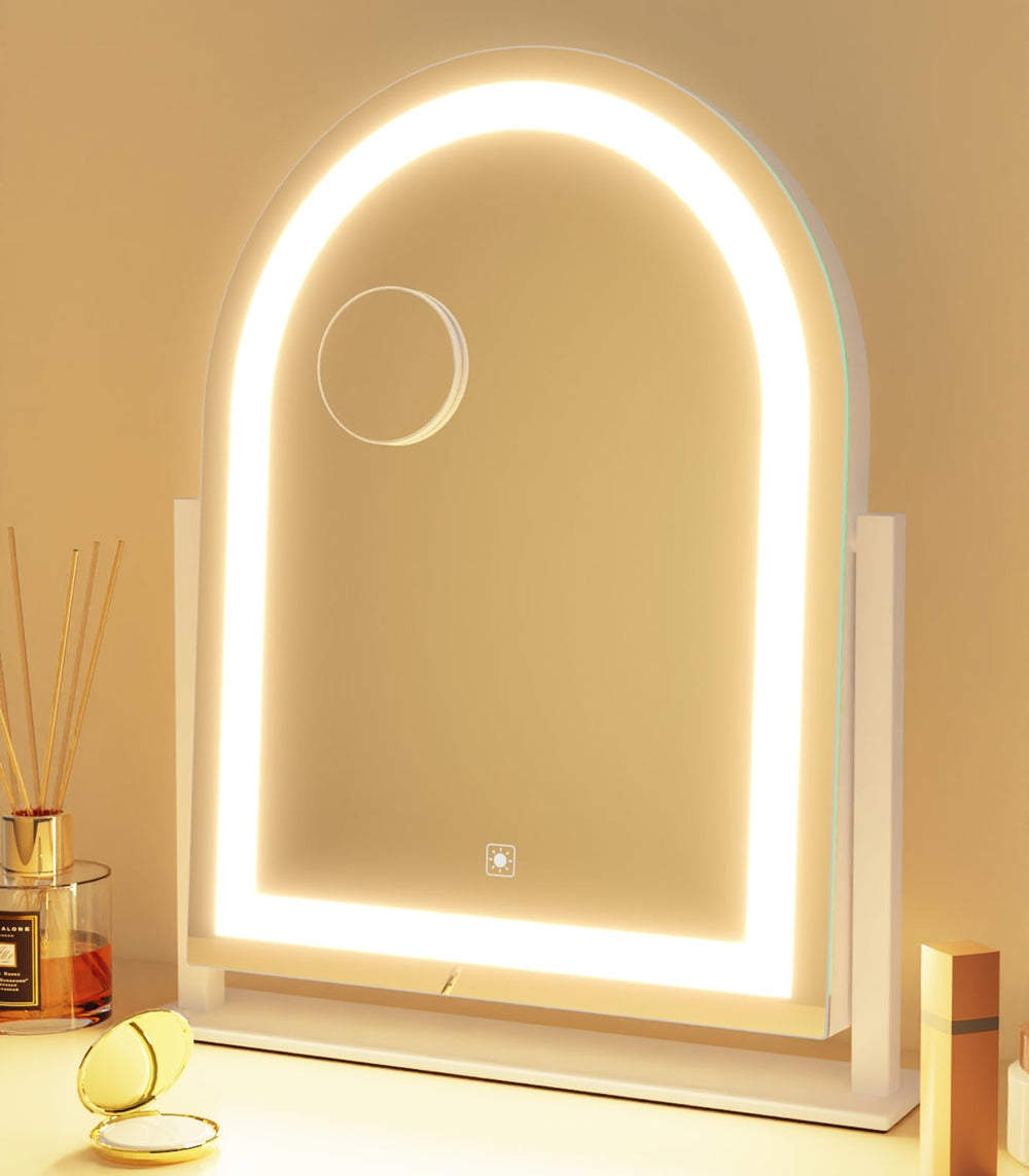 Gvnkvn curved makeup vanity mirror with lights gift box presentation