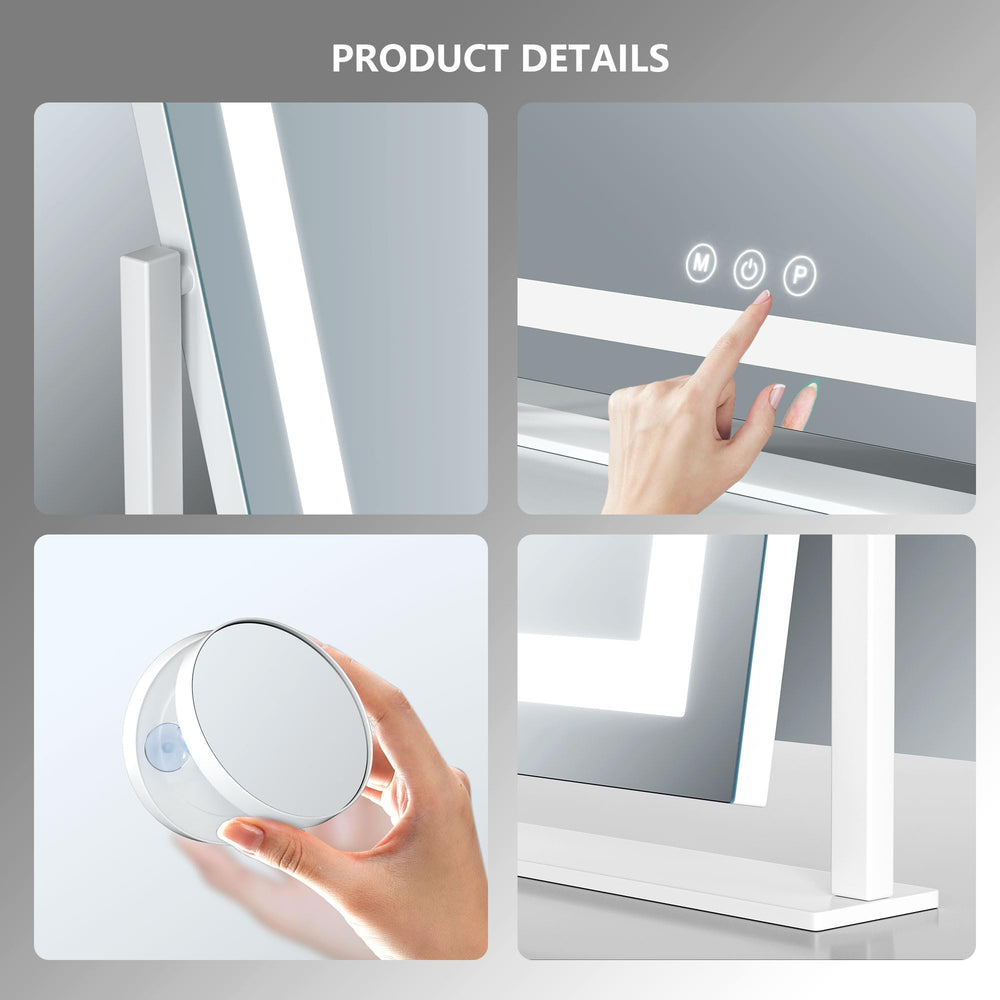 Gvnkvn lighted makeup mirror 360-degree rotation for versatile angles
