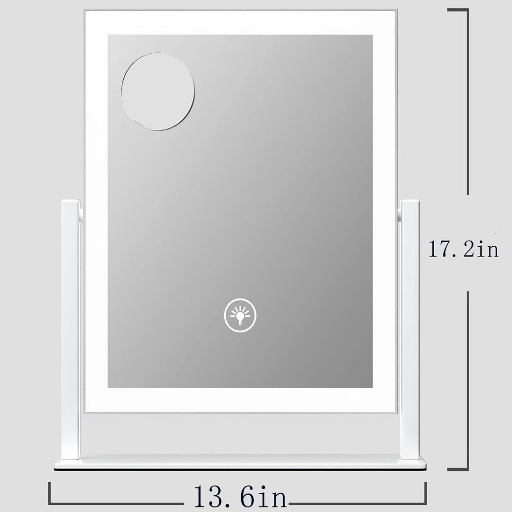 Gvnkvn lighted makeup mirror angled view showing 360 degree rotation