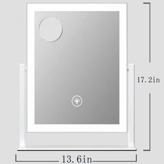 Gvnkvn lighted makeup mirror angled view showing 360 degree rotation