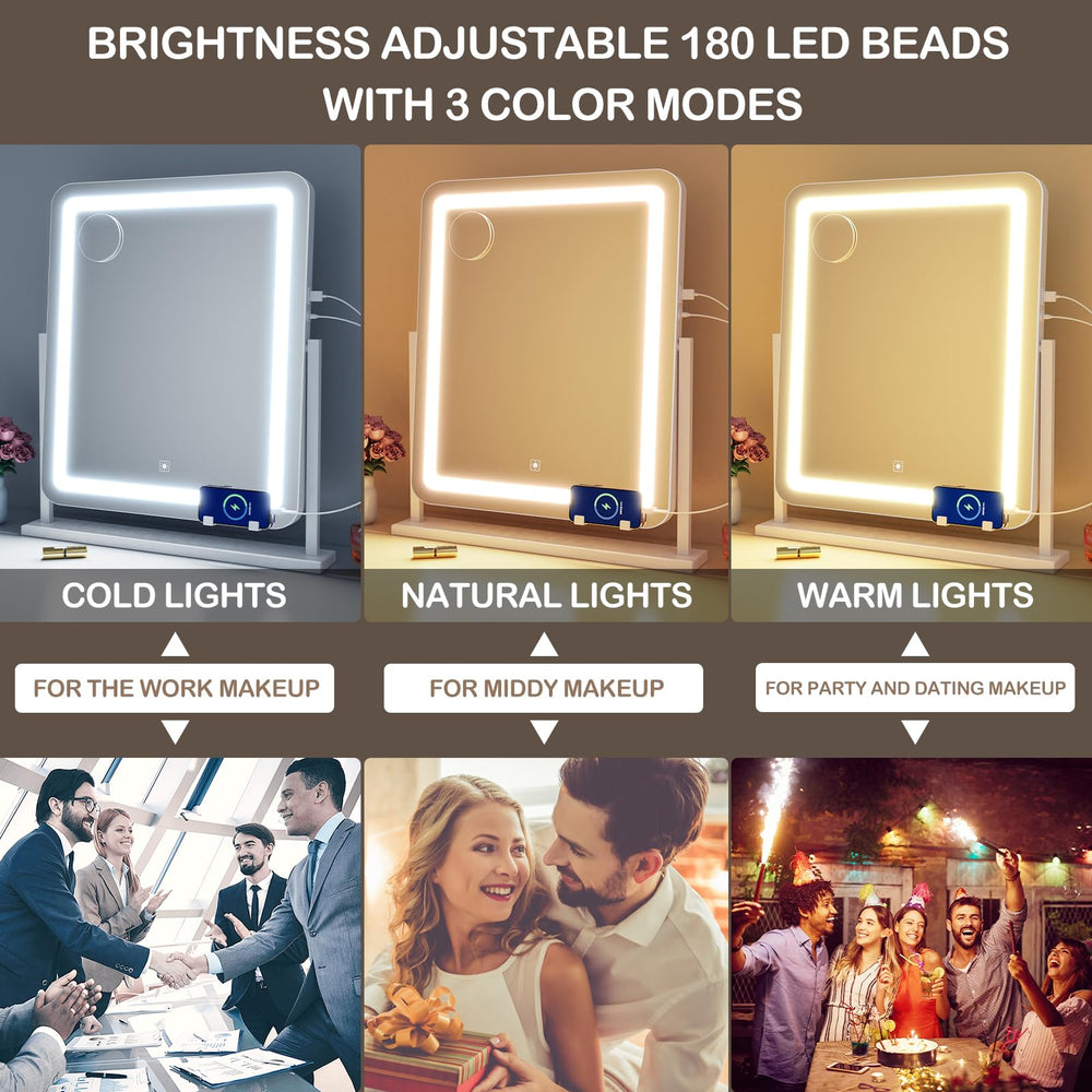 Gvnkvn lighted makeup mirror closeup of the 120 LED beads for brightness
