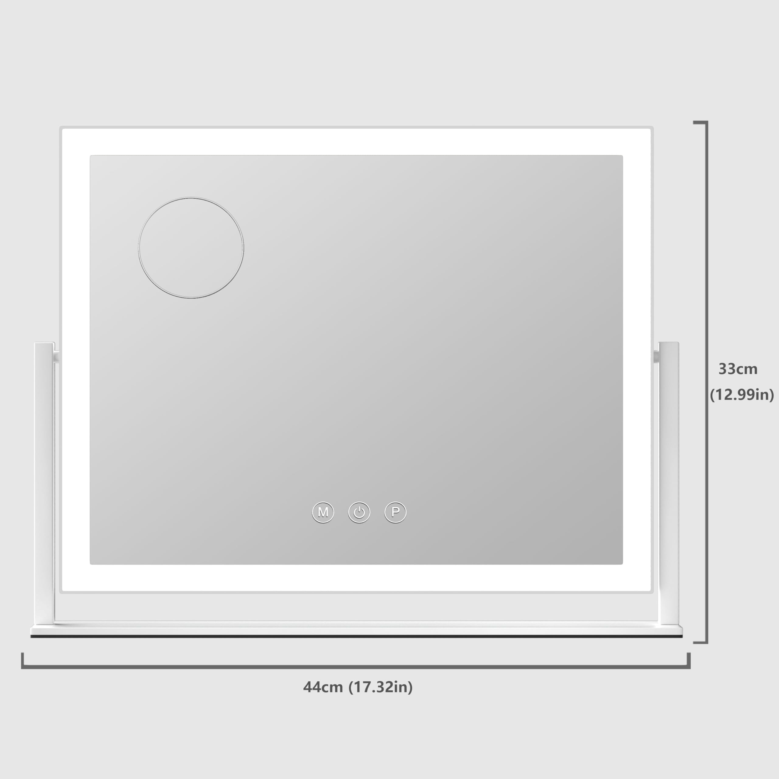 Gvnkvn lighted makeup mirror desk setup showing plug‑in convenience