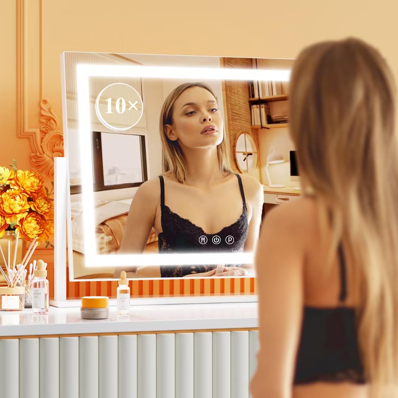 Gvnkvn vanity mirror durable aluminum frame with copper-free glass for longevity.