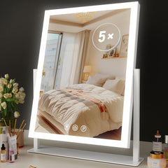 Gvnkvn lighted makeup mirror front view with bright adjustable lighting
