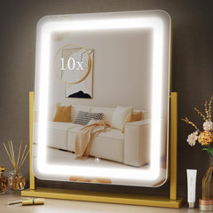Gvnkvn lighted makeup mirror front view with bright LEDs for precise makeup