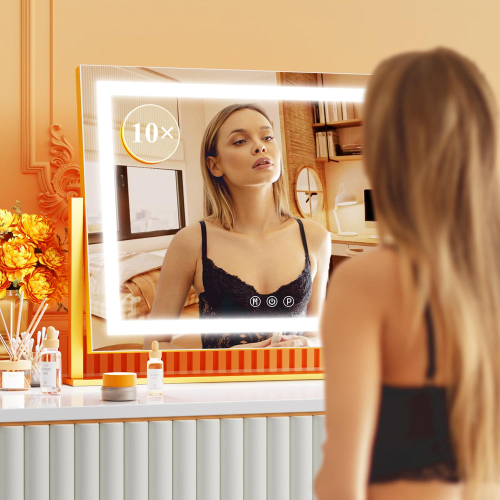 Gvnkvn lighted makeup mirror gold gift box ready for gifting