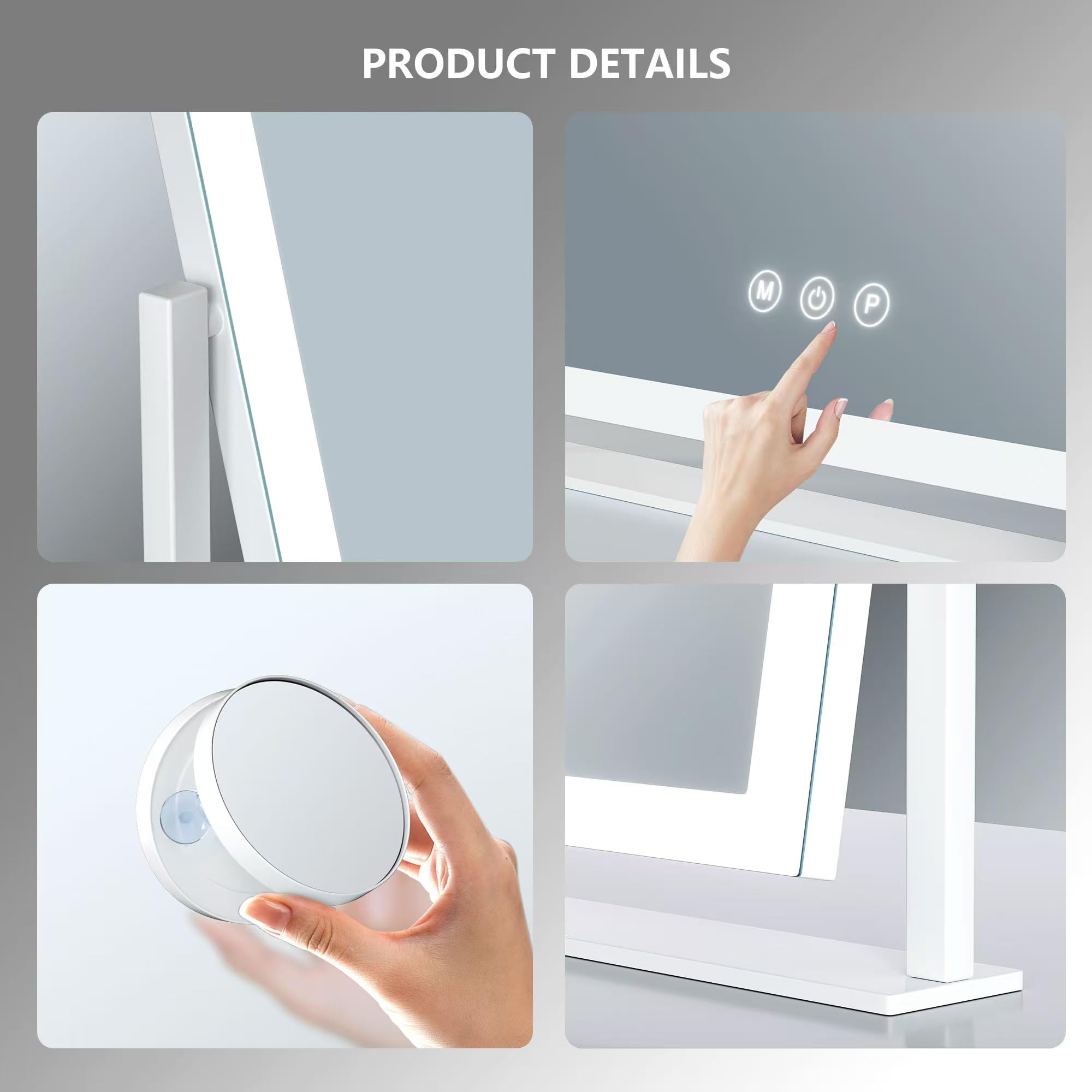 Gvnkvn large 15.2-inch frame offers generous makeup area