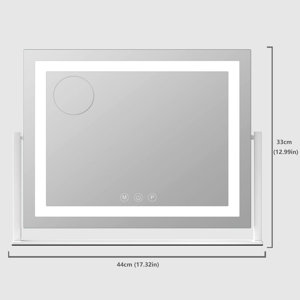 Gvnkvn lighted makeup mirror side rotation shows 360° flexibility for any angle.