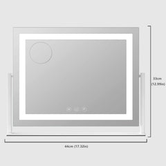 Gvnkvn lighted makeup mirror side rotation shows 360° flexibility for any angle.
