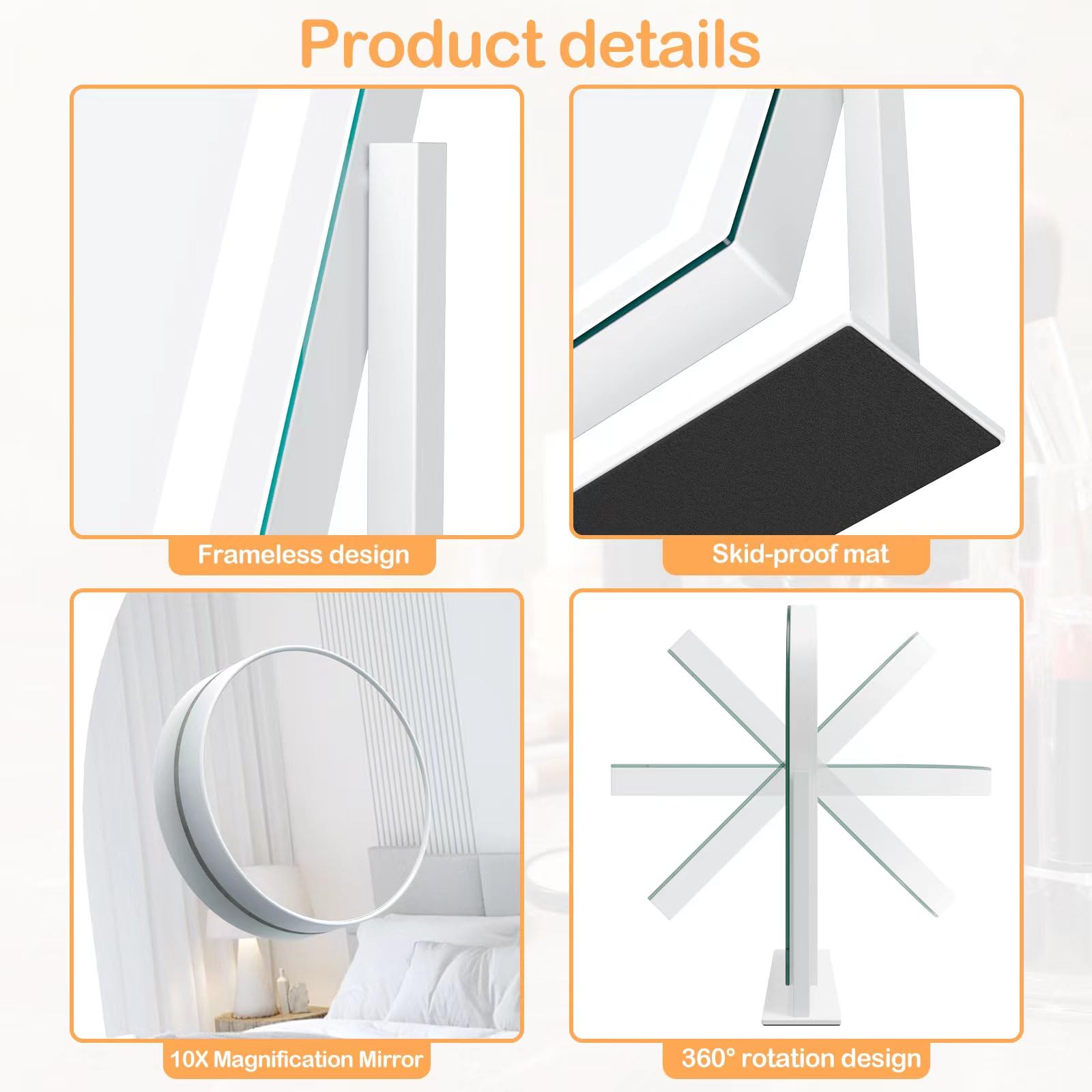 Gvnkvn lighted makeup mirror smart-touch-control lets you tweak color and brightness