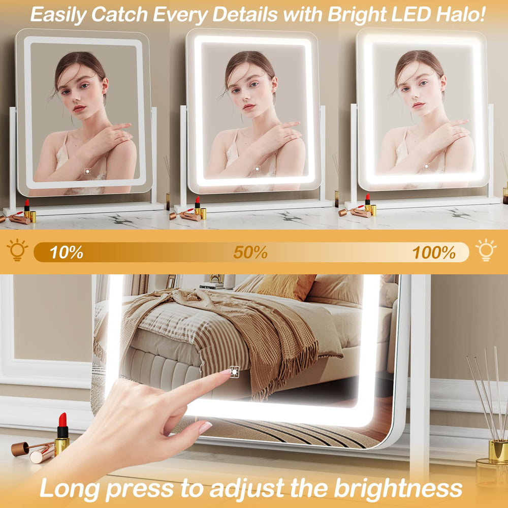 Gvnkvn lighted makeup mirror touch-control with memory function