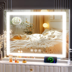 Gvnkvn makeup vanity mirror with 24x19 LED glow for crisp makeup reflections