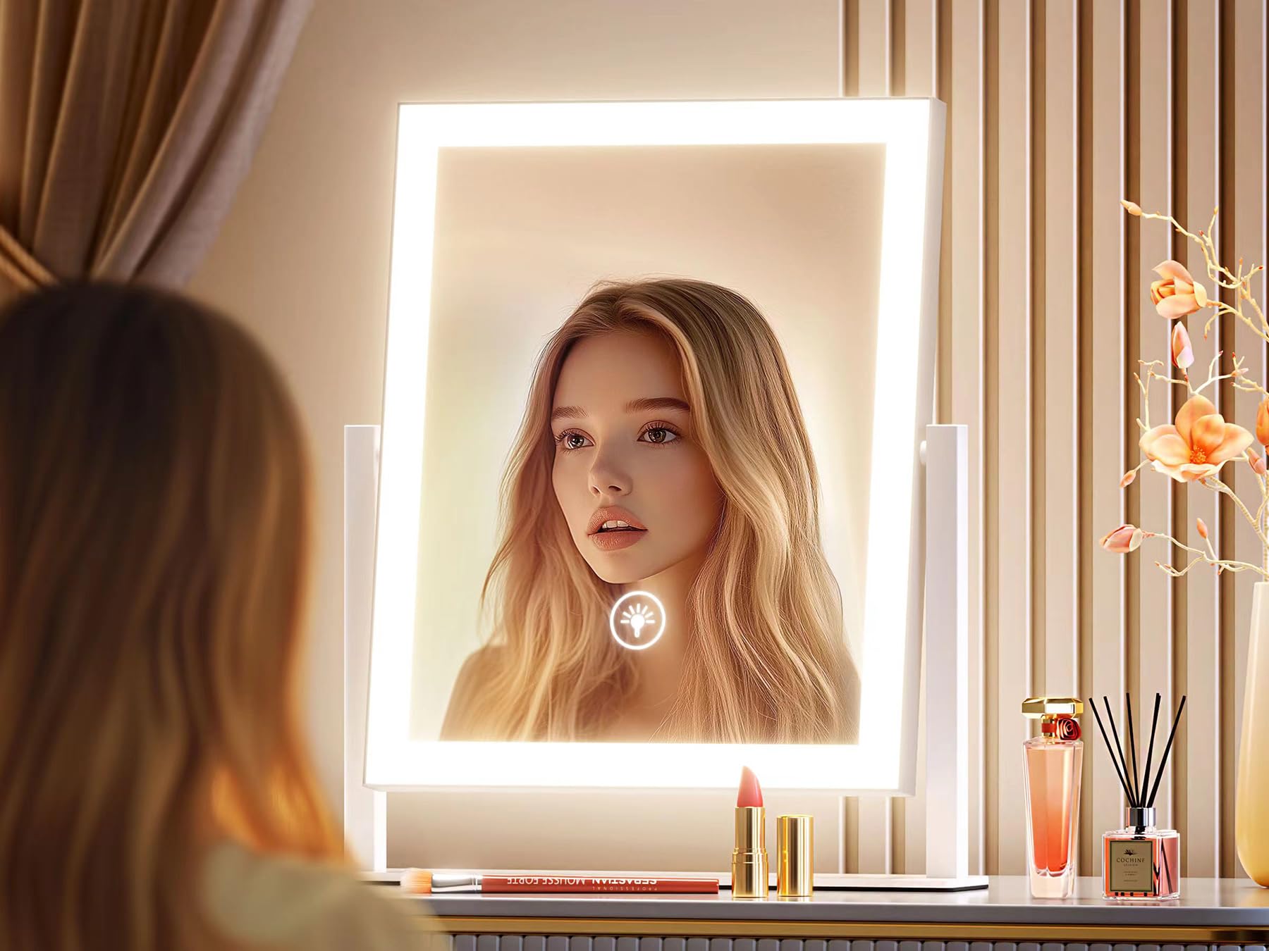 Gvnkvn makeup vanity mirror aluminum alloy frame for durability