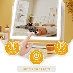 Gvnkvn makeup vanity mirror with three color lighting modes