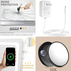 Gvnkvn vanity mirror includes USB charging port to power devices