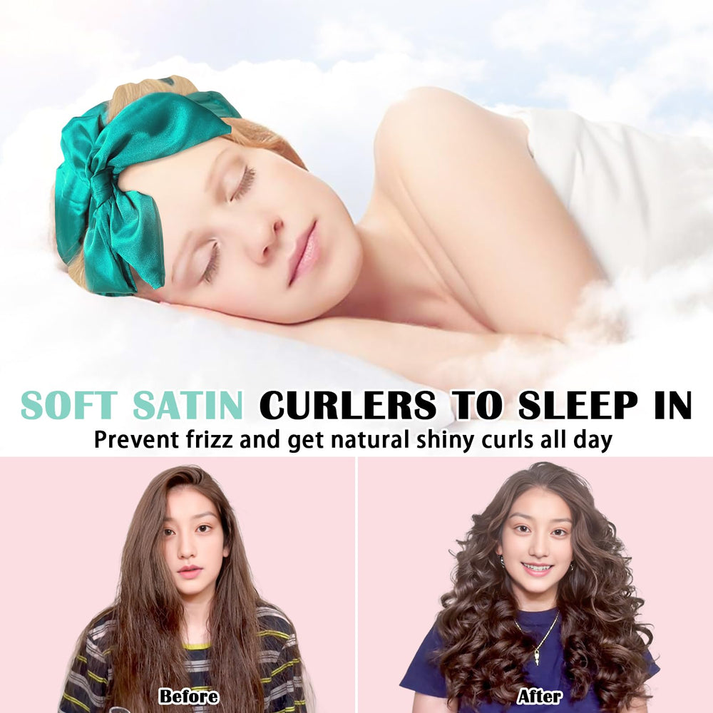 Gwabee satin heatless curls sleep bonnet for gentle overnight styling