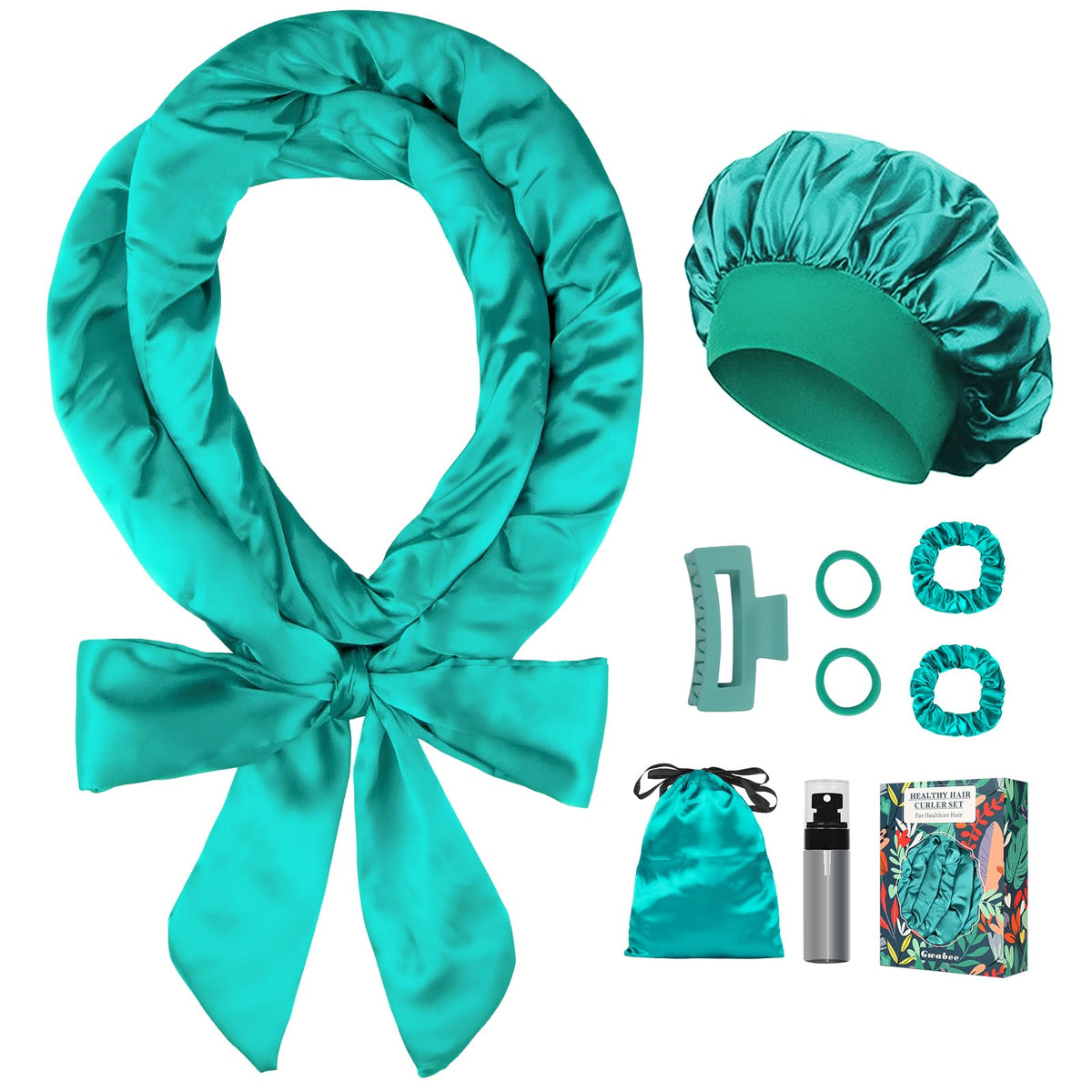 Gwabee satin heatless curls headband for overnight waves reduces heat damage