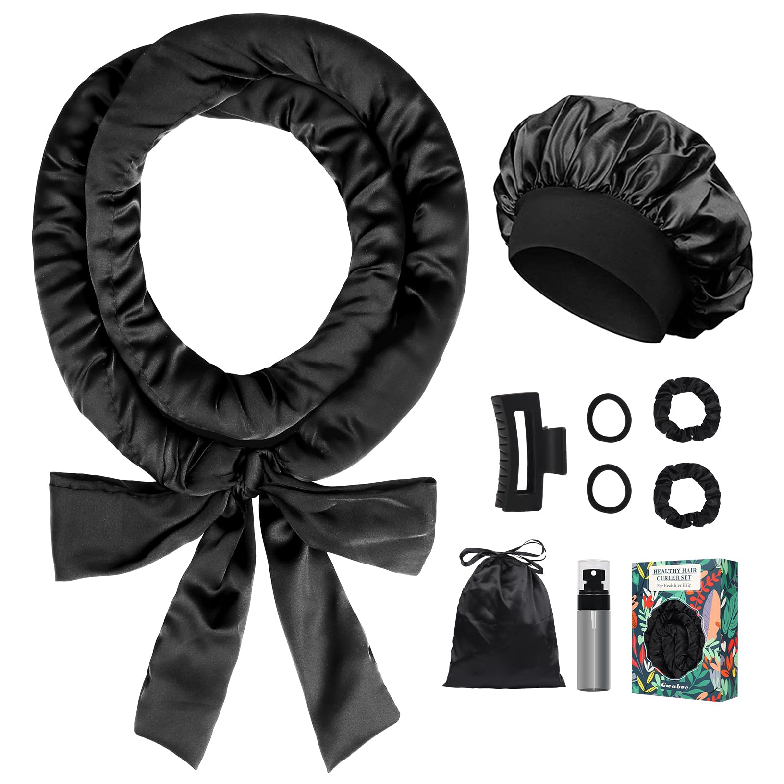 Gwabee satin overnight curls headband for easy natural waves