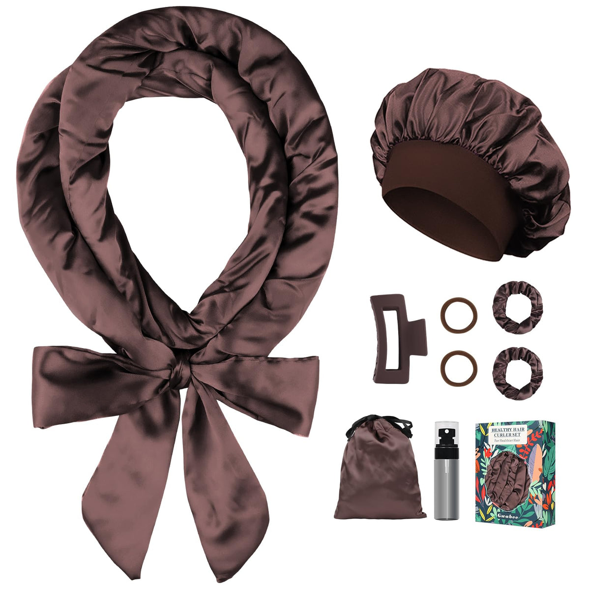Gwabee satin overnight curls headband enables gentle, heatless waves.