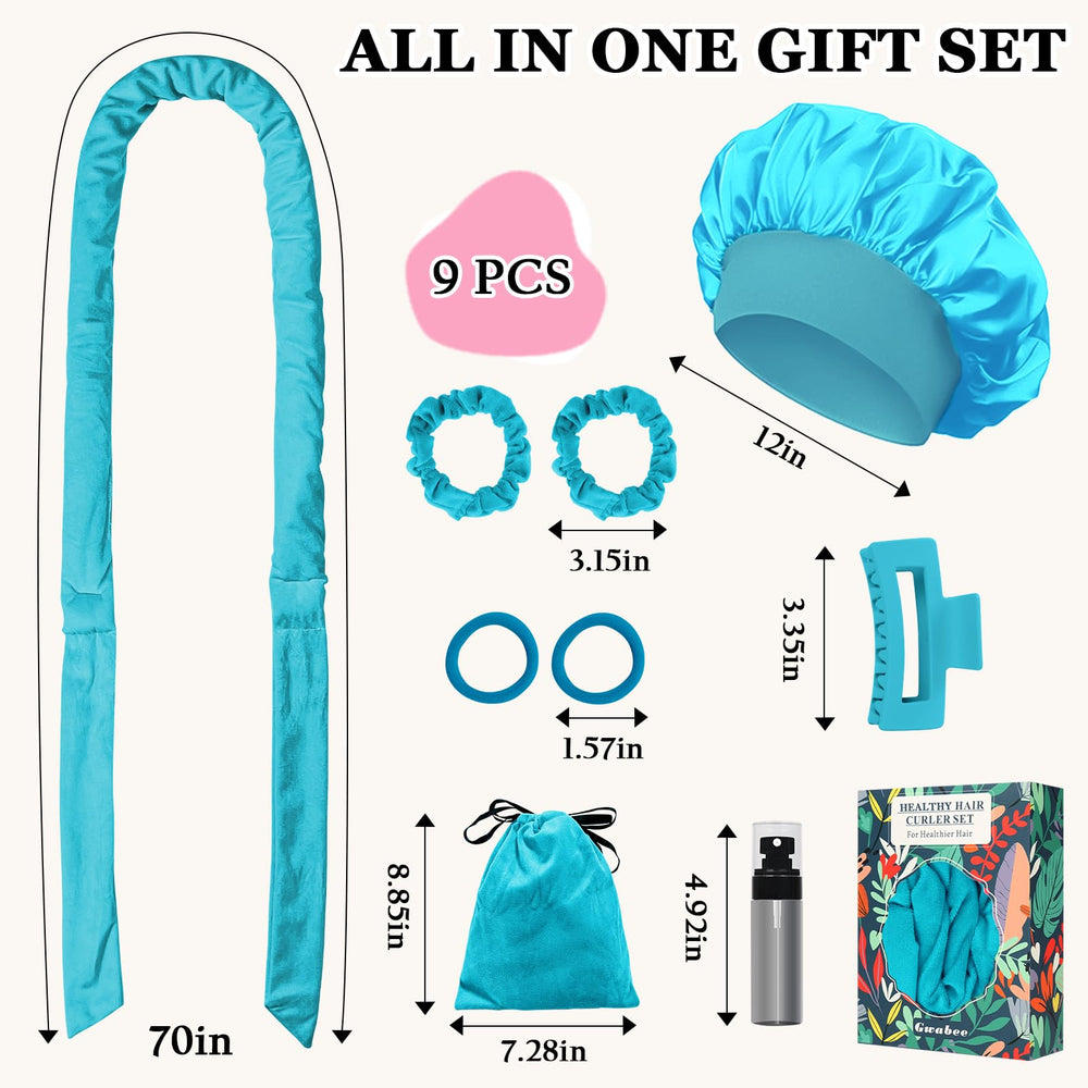 Gwabee satin sleep bonnet blue keeps curls intact overnight