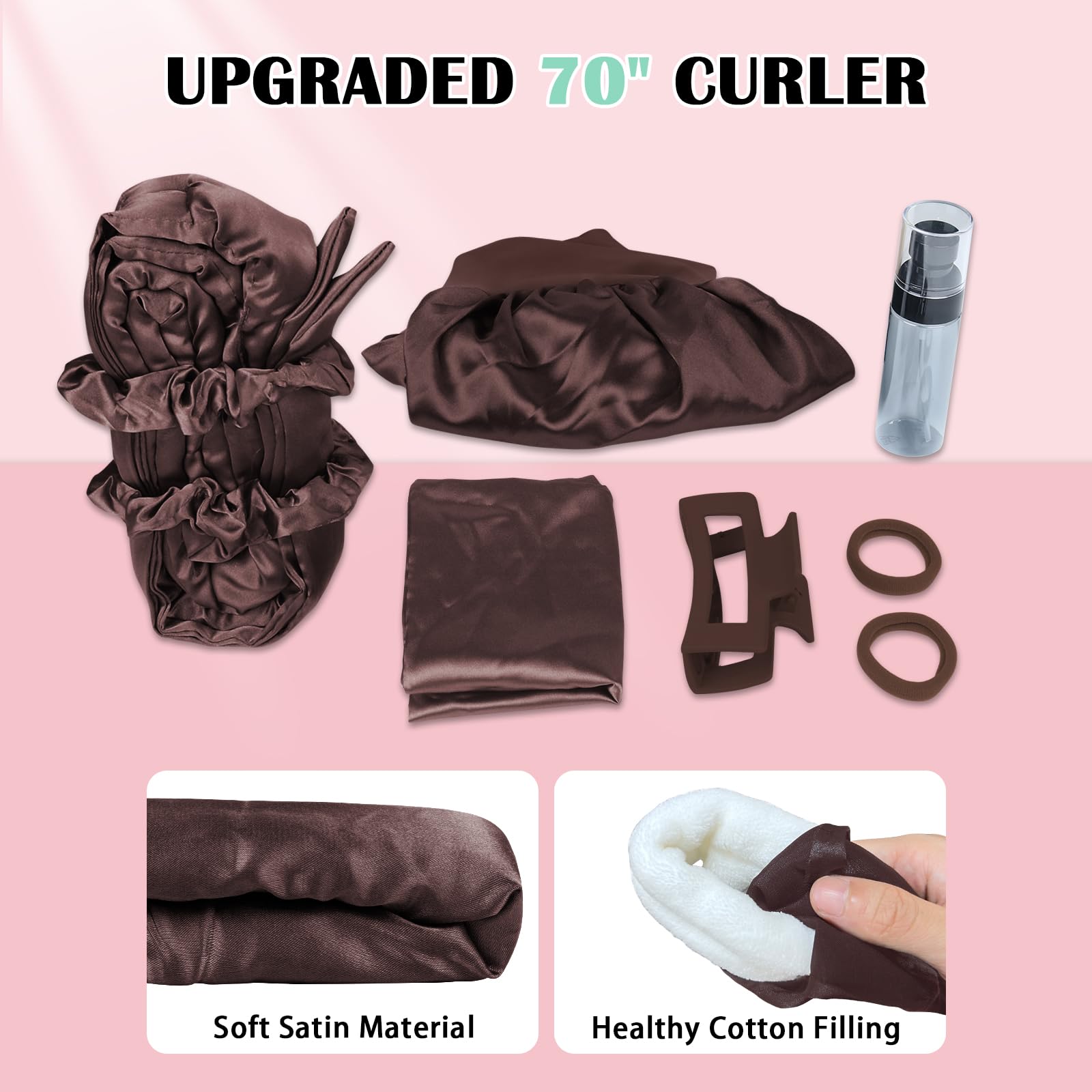 Gwabee satin sleep bonnet provides comfortable overnight heatless curl support.