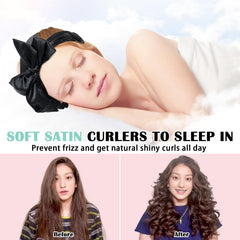 Gwabee satin sleep bonnet helps set curls while you rest