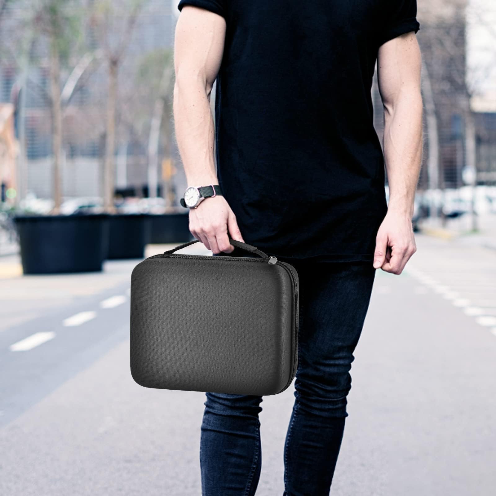 GWCASE dimensiones exteriores compactas para viaje, caben en maleta sin ocupar mucho espacio.