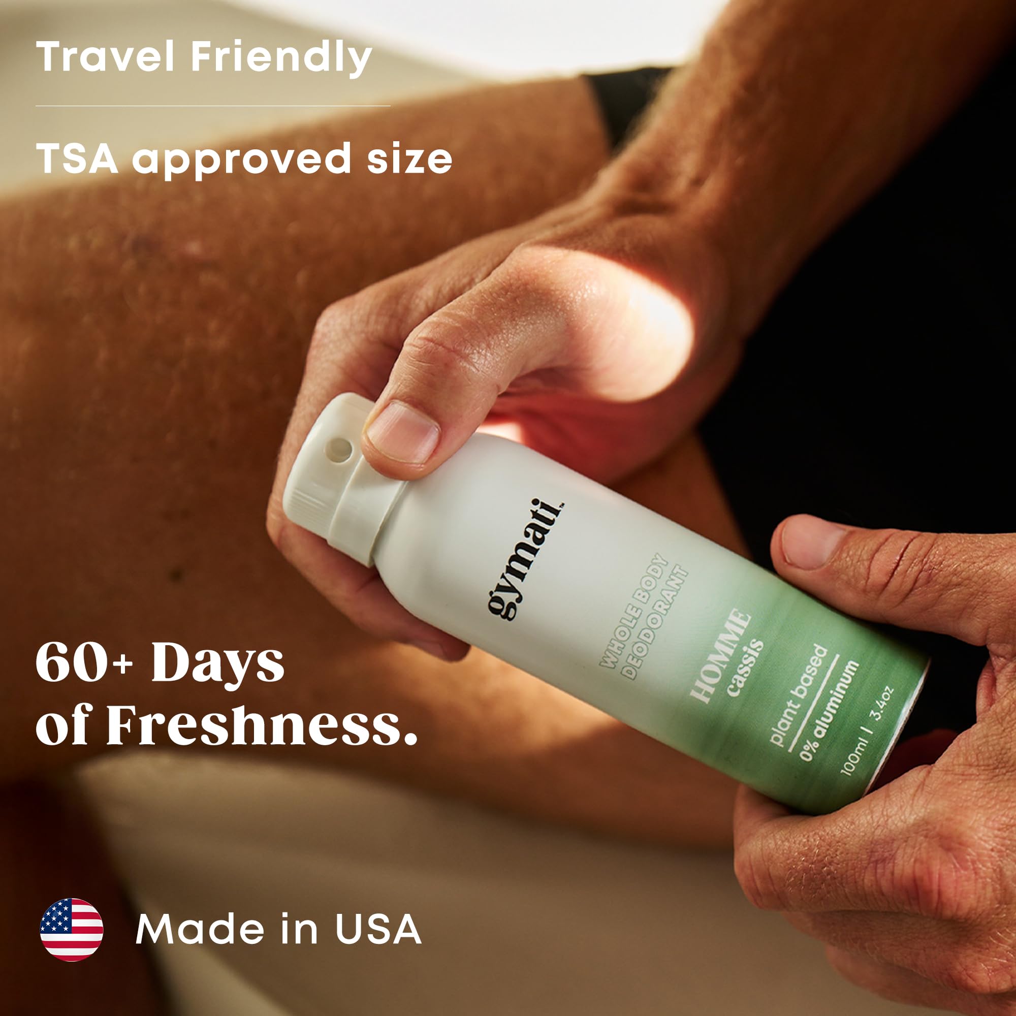 Designer-inspired scent profile on Gymati bottle evokes modern freshness.