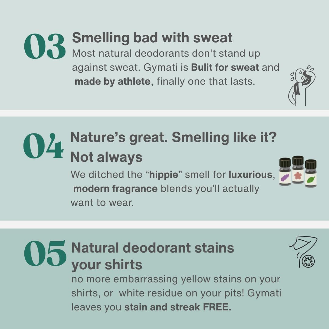 Compact travel-sized Gymati deodorant in gym bag setup.