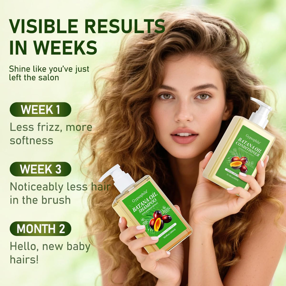 Gypsophila Batana Oil Hair shine closeup shows frizz reduction potential.