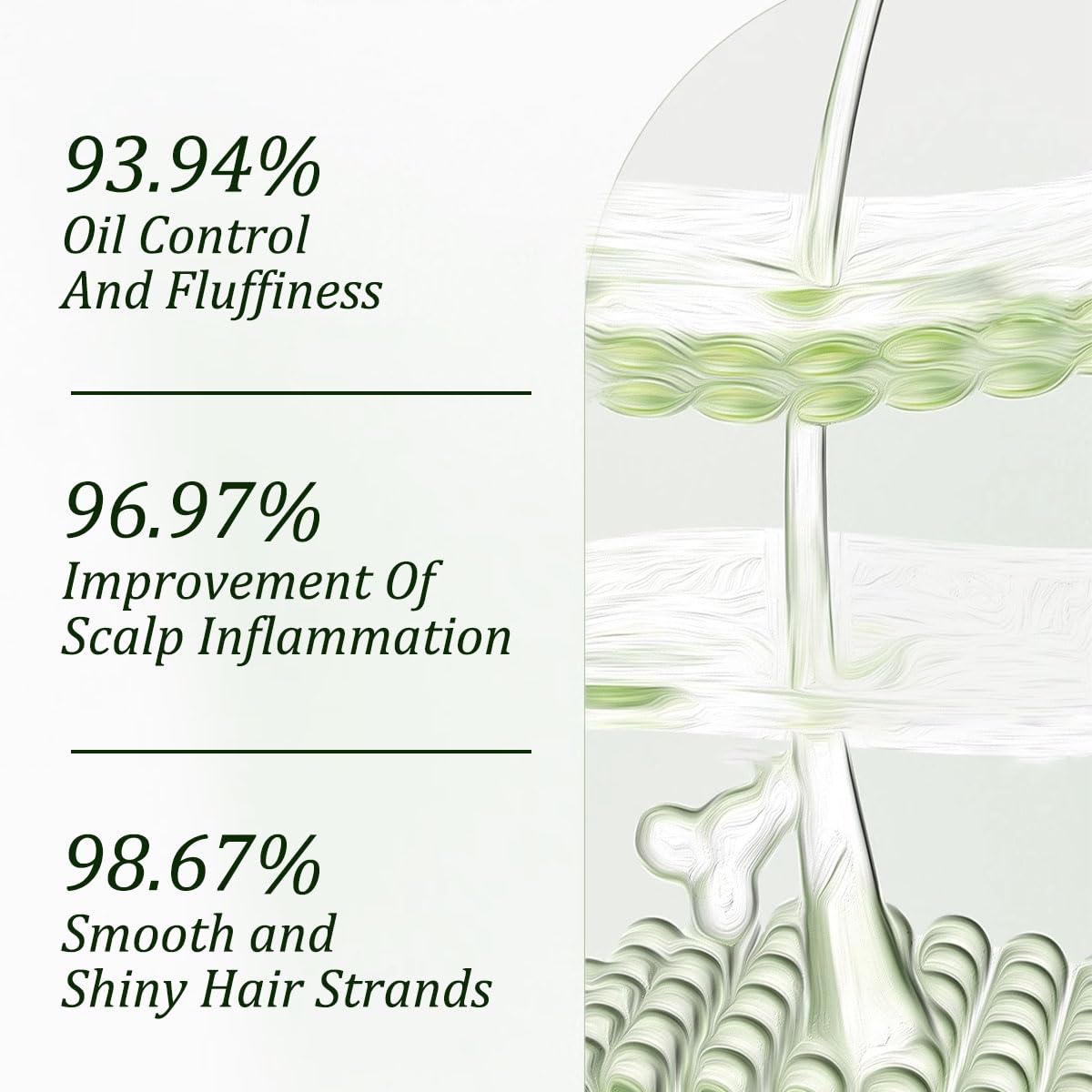 Gypsophila Rosemary Shampoo texture shows shine and manageability.