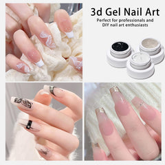 Gyraolvant 3D nail gel mirror powder closeup with metallic shine