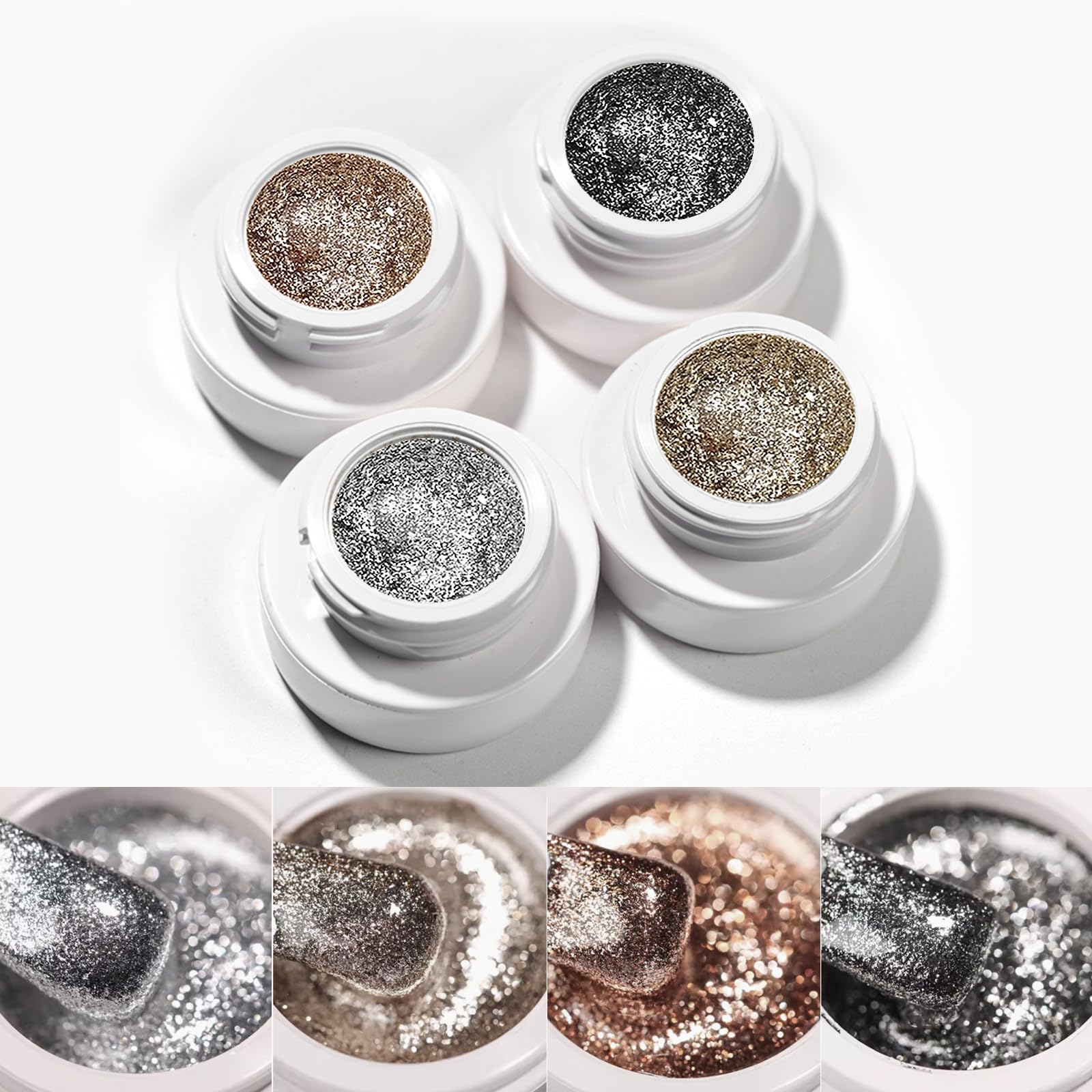 Gyraolvant 4 colors glitter painting gel nail art for DIY manicures.