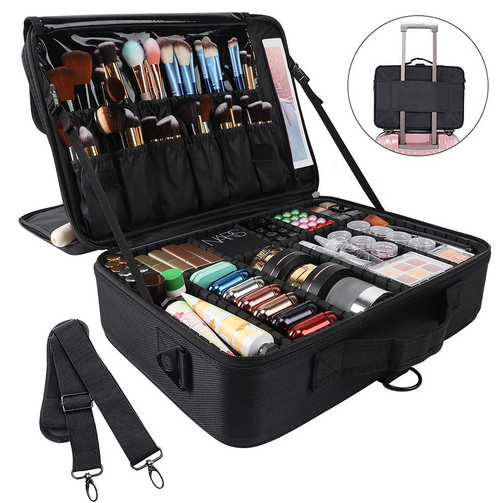 gzcz travel makeup train case durable fabric and easy cleaning surface