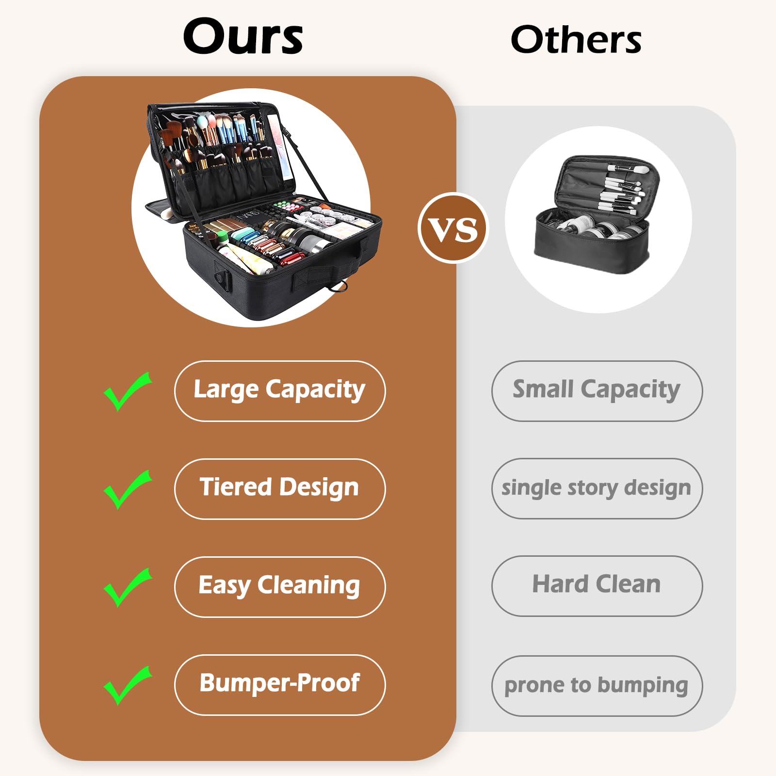 gzcz travel makeup train case used to organize jewelry or electronics