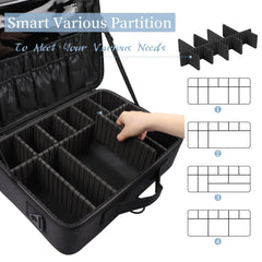gzcz travel makeup train case with shoulder strap for hands-free portability