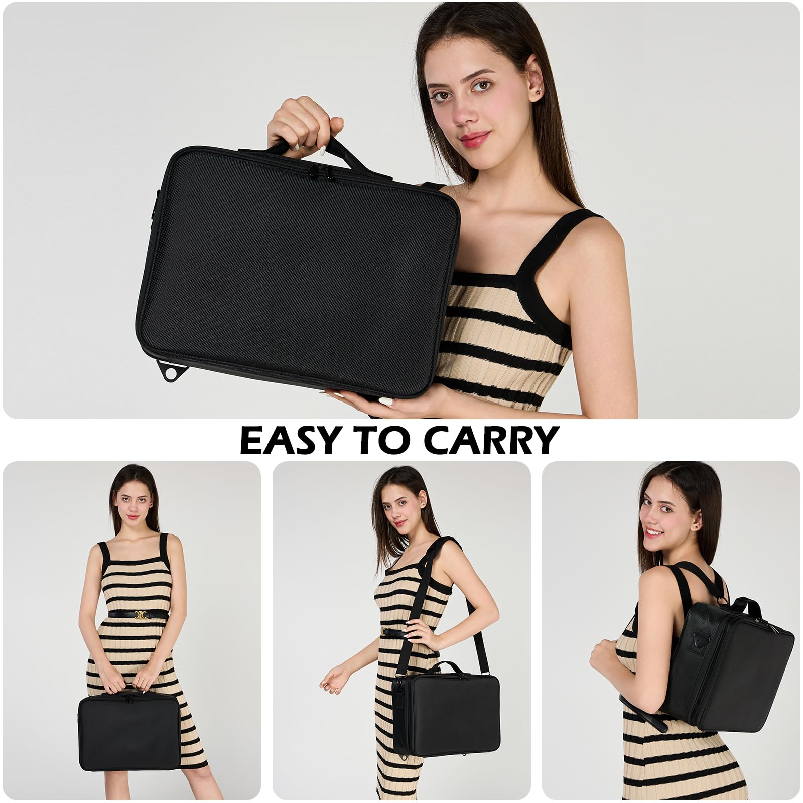 gzcz travel makeup train case ready for trolley attachment during travel
