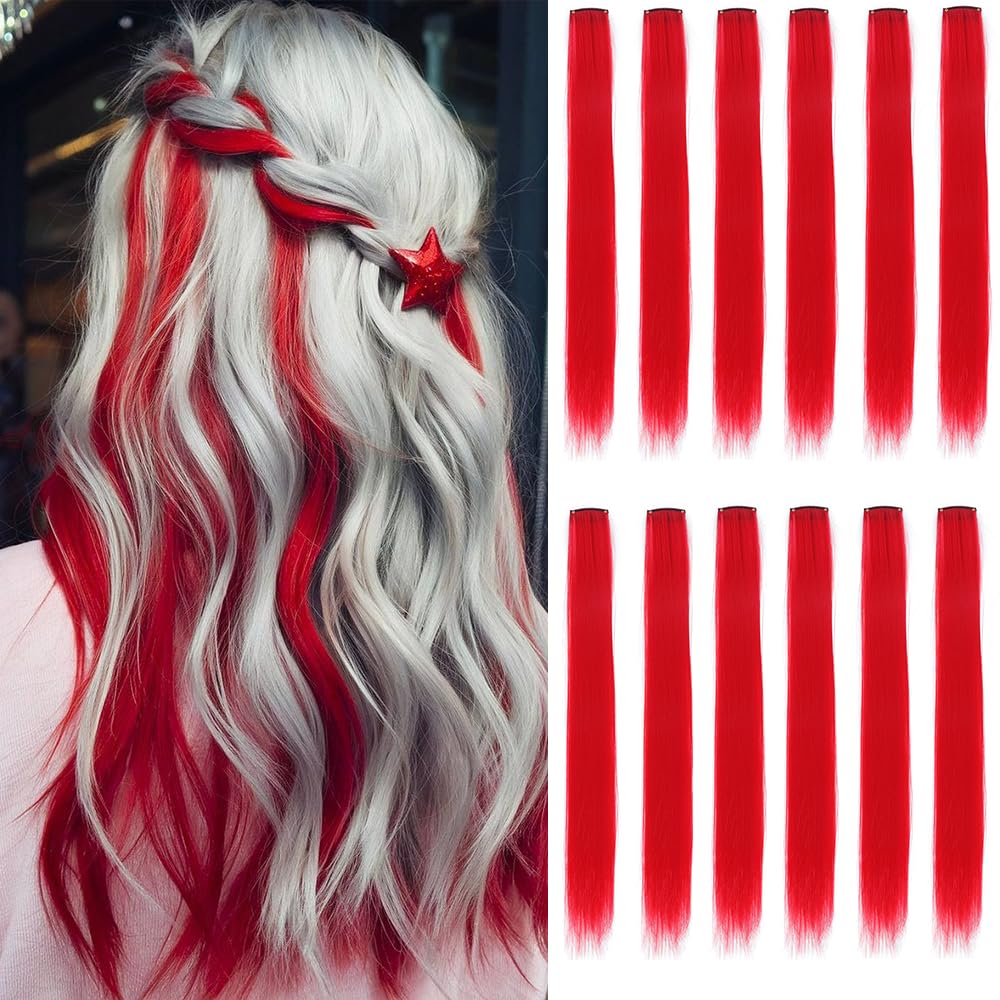 GZVIS 12pcs red hair extensions packaging keeps strands safe and tangle-free