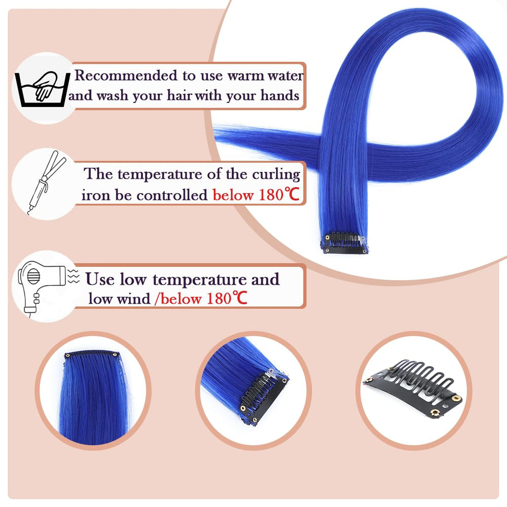 GZVIS 22-inch straight blue hair for party-ready styles and events