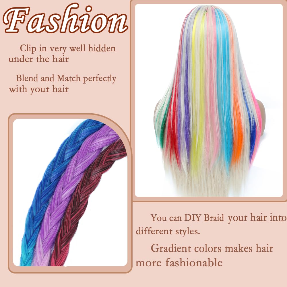 GZVIS Crystal Blue party-ready look clip-in extensions for kids and adults