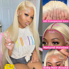 GZX 26in 613 lace-front wig lace detail highlights transparent Swiss lace blending with skin.
